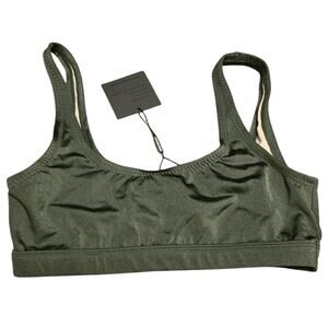 Dixperfect green low scoop bikini top nwt